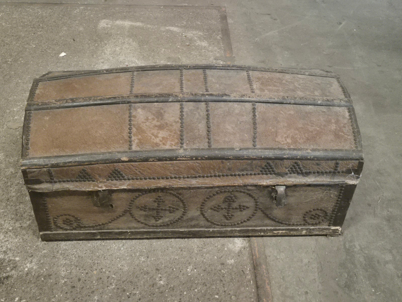 Vintage dekenkist met harige huid bekleding, Ophalen