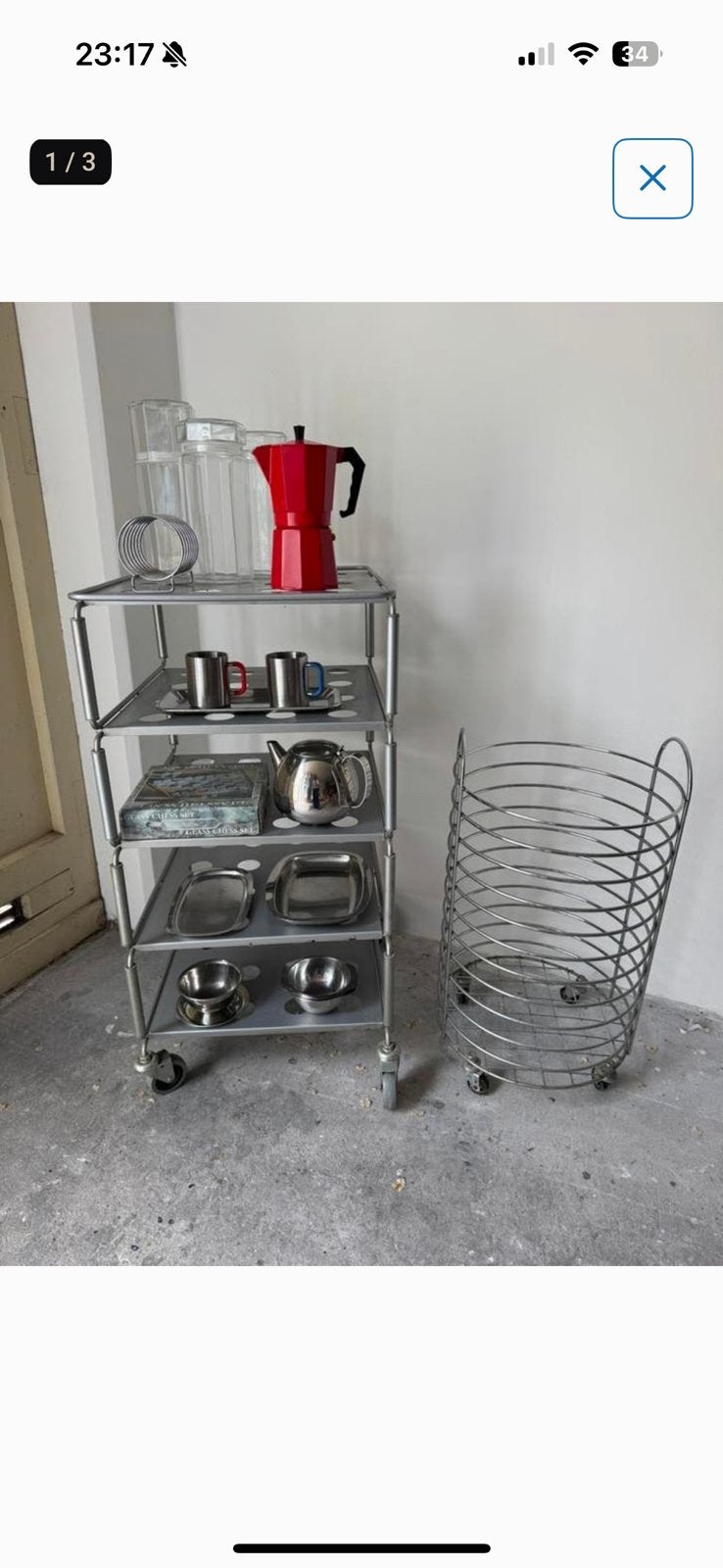 Retro vintage ikea kar keukenkar drankkar, Ophalen, Gebruikt