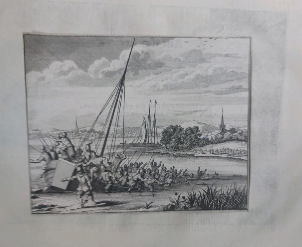 13 / Soldaten verlaten zinkend schip op de Rijn C Crommelin, Ophalen of Verzenden