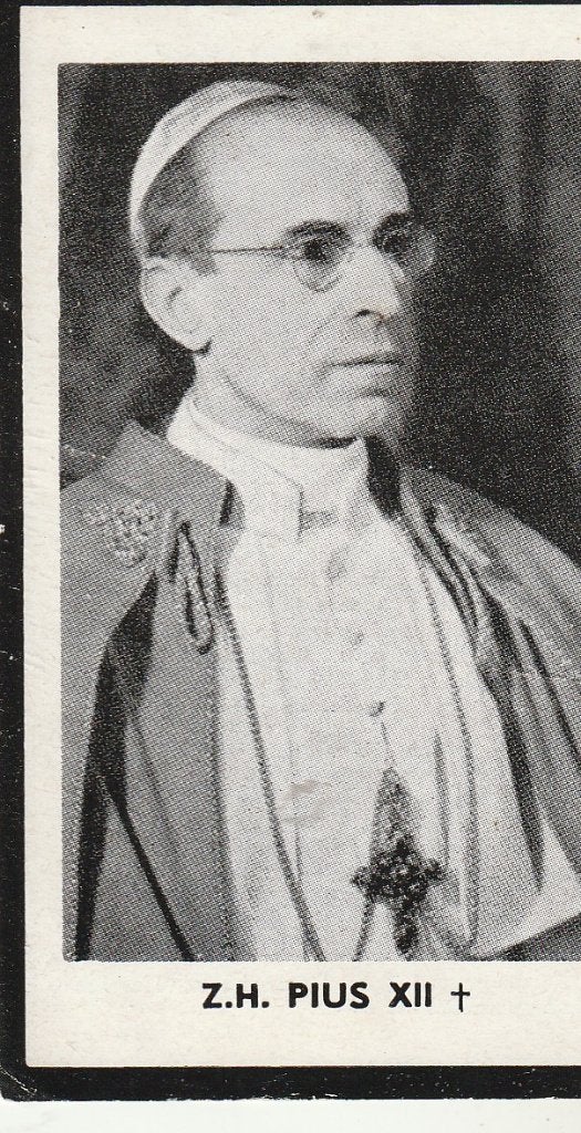 Bidprentje Heilige Vader PIUS XII, Verzamelen, Ophalen of Verzenden, Bidprentje