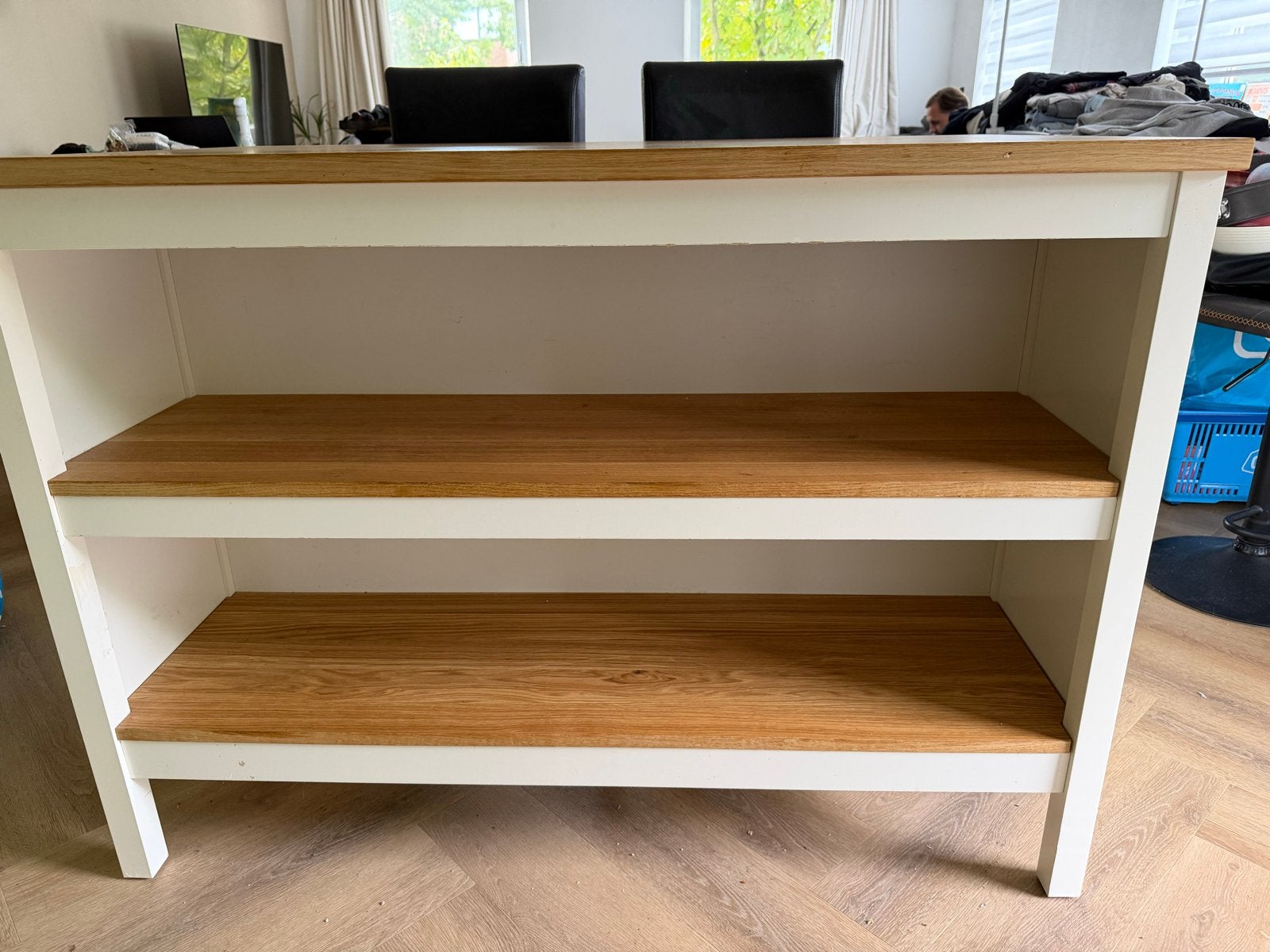 IKEA TORMVIKEN keukeneiland wit met 2 zwarte barkrukken, Ophalen, Gebruikt, Hout, IKEA