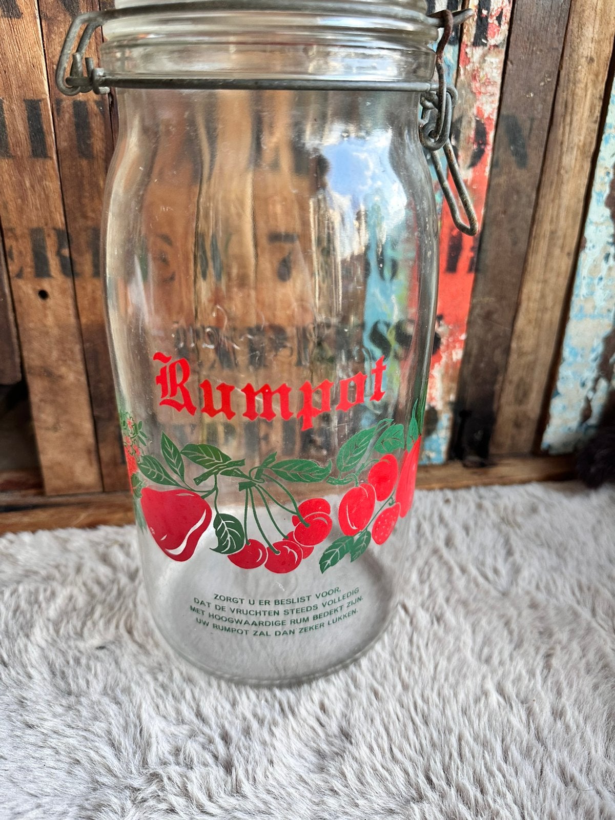 Vintage glazen rumpot / Le Parfait / Rumtopf, Ophalen of Verzenden, Gebruikt