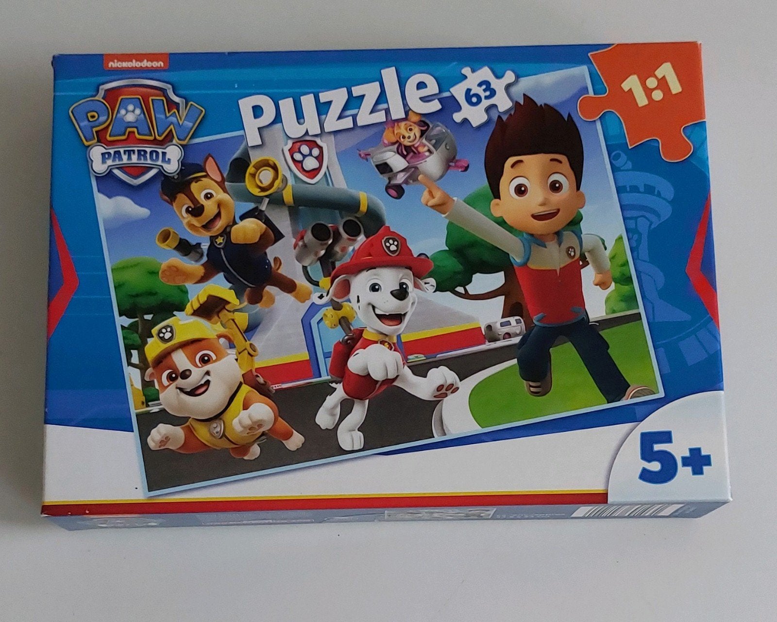 Paw patrol puzzel 63 stukjes, Kinderen en Baby's, Speelgoed | Kinderpuzzels, Ophalen of Verzenden, Meer dan 50 stukjes, Zo goed als nieuw