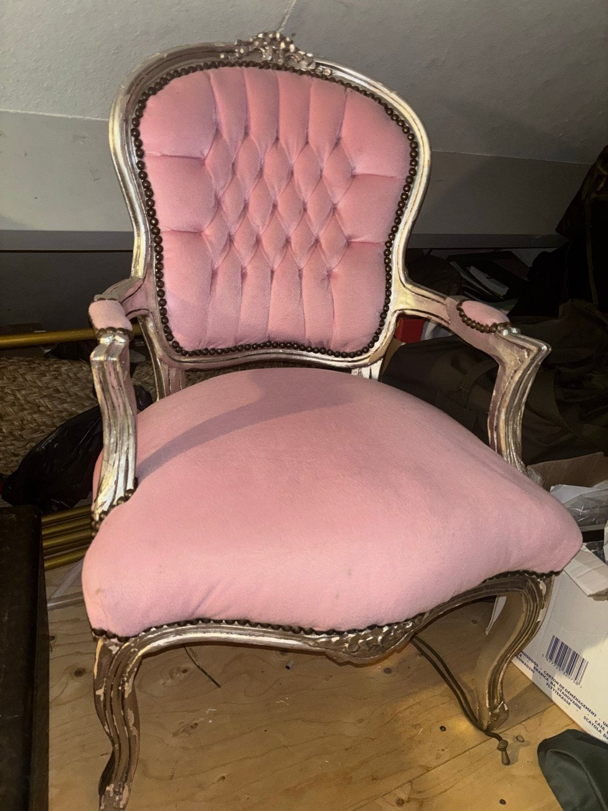 Roze Barok Fauteuil - Vintage Stijl, Ophalen