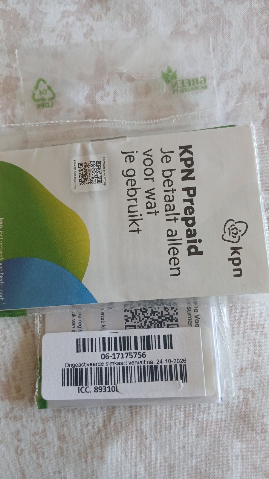 MOOI NUMMER KPN PREPAID 0617175756, Ophalen of Verzenden, Nieuw, KPN, Simkaart