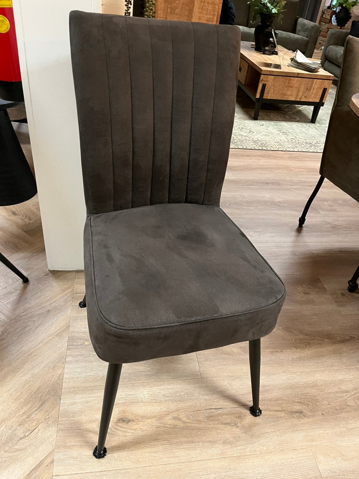 Nieuwe eetstoelen in microvezel antraciet op voorraad., Huis en Inrichting, Ophalen, Nieuw, Vijf, Zes of meer stoelen, Stof