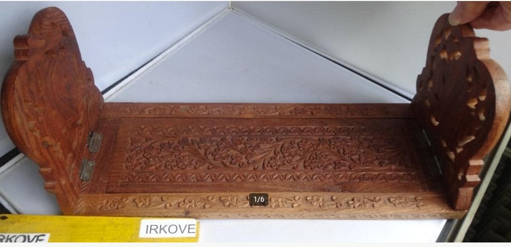 BOEKEN REK UITSCHUIFBAAR * Indonesie *, Houtsnijwerk, Verzenden, Handgemaakt, 20 - 50 cm