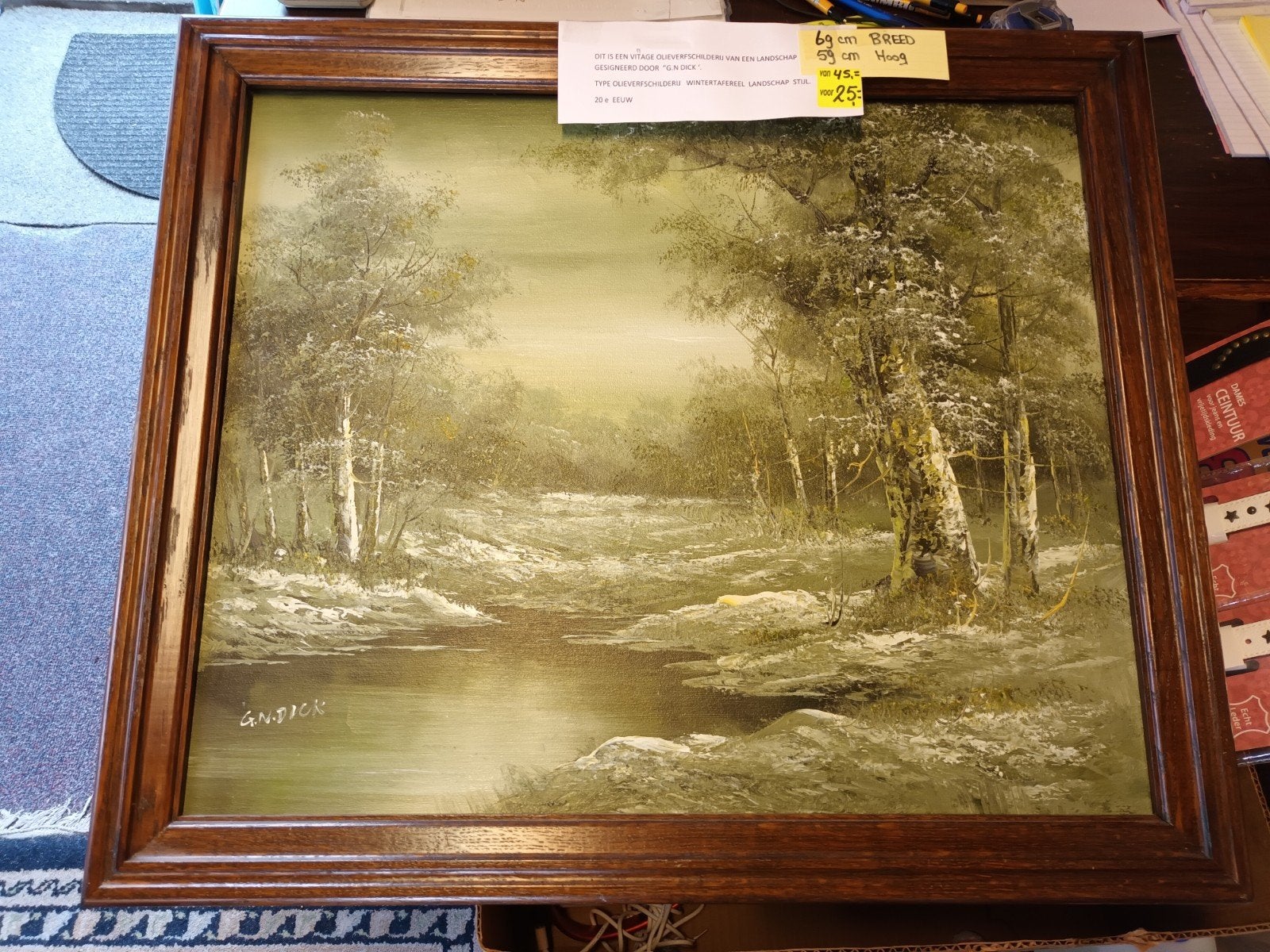 Oud schilderij op doek, Ophalen