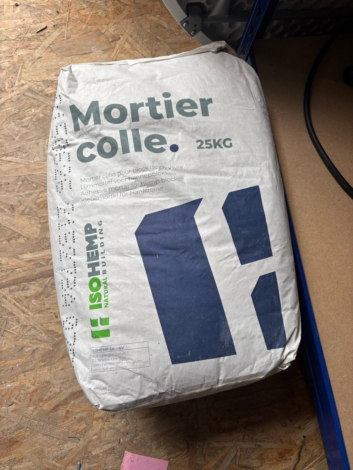 ISOHEMP Mortier Colle 25KG -Hennepblokken Lijmmortel, Ophalen, Nieuw