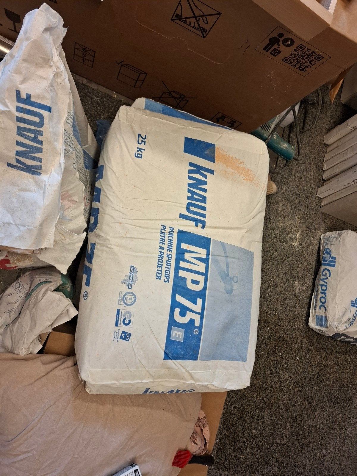 Knauf MP 75 E en Gyproc LP Xcellent pleistergips, Ophalen of Verzenden, Gebruikt