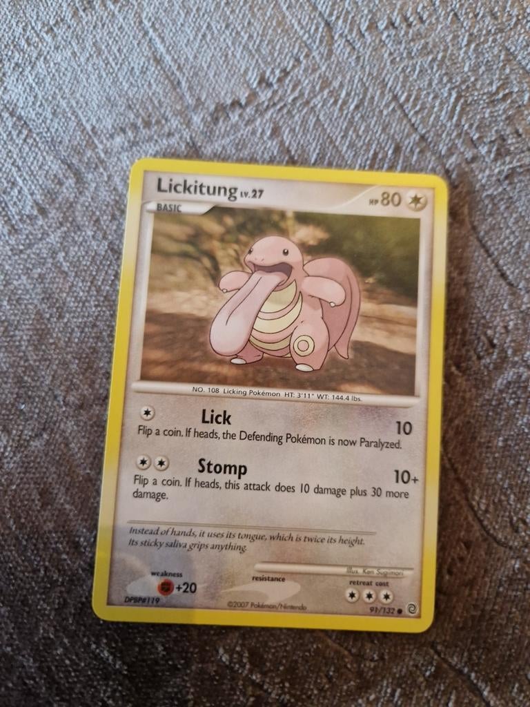 Pokémon kaart Lickitung LV.27 (2007), Ophalen of Verzenden, Gebruikt, Losse kaart