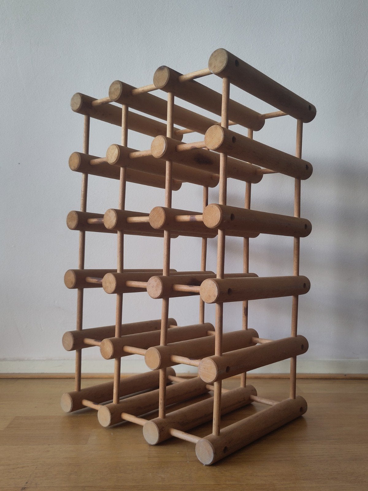 Vintage Houten Wijnrek Richard Nissen Flessenrek 15 Flessen, Gebruikt, ., 15 tot 25 flessen, Ophalen of Verzenden