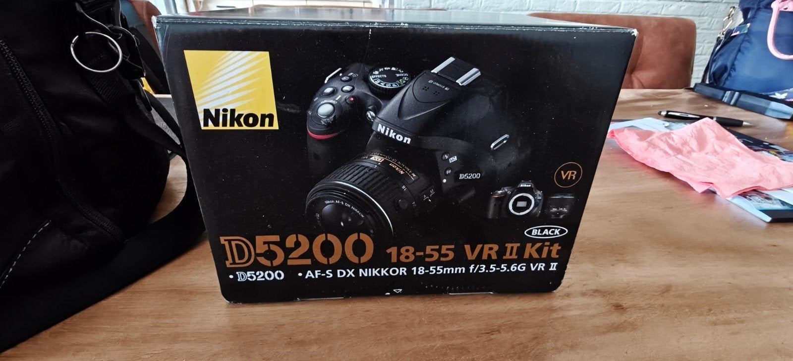 Nikon D5200 spiegelreflexcamera met 2 lenzen en accessoires, Ophalen, Spiegelreflex, Geheugenkaart, Zo goed als nieuw
