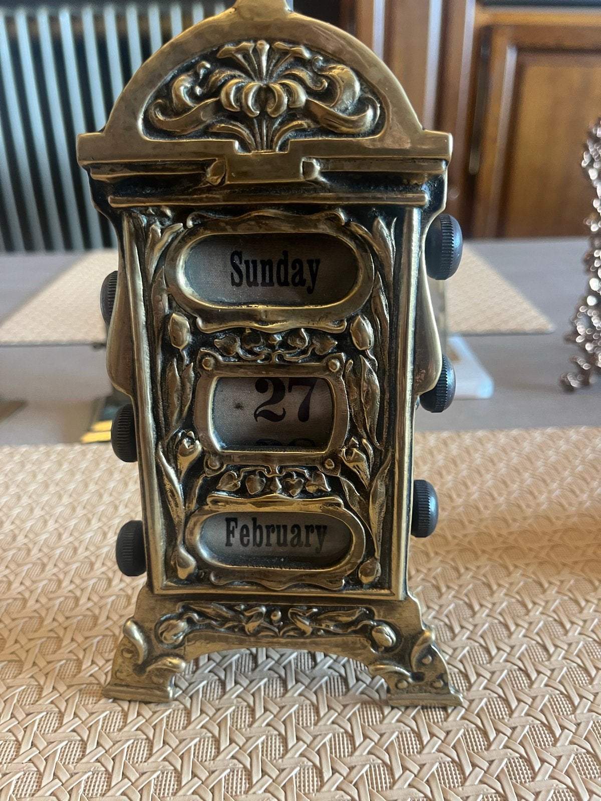 Antieke bronzen eeuwigdurende kalender, Antiek en Kunst, Ophalen of Verzenden