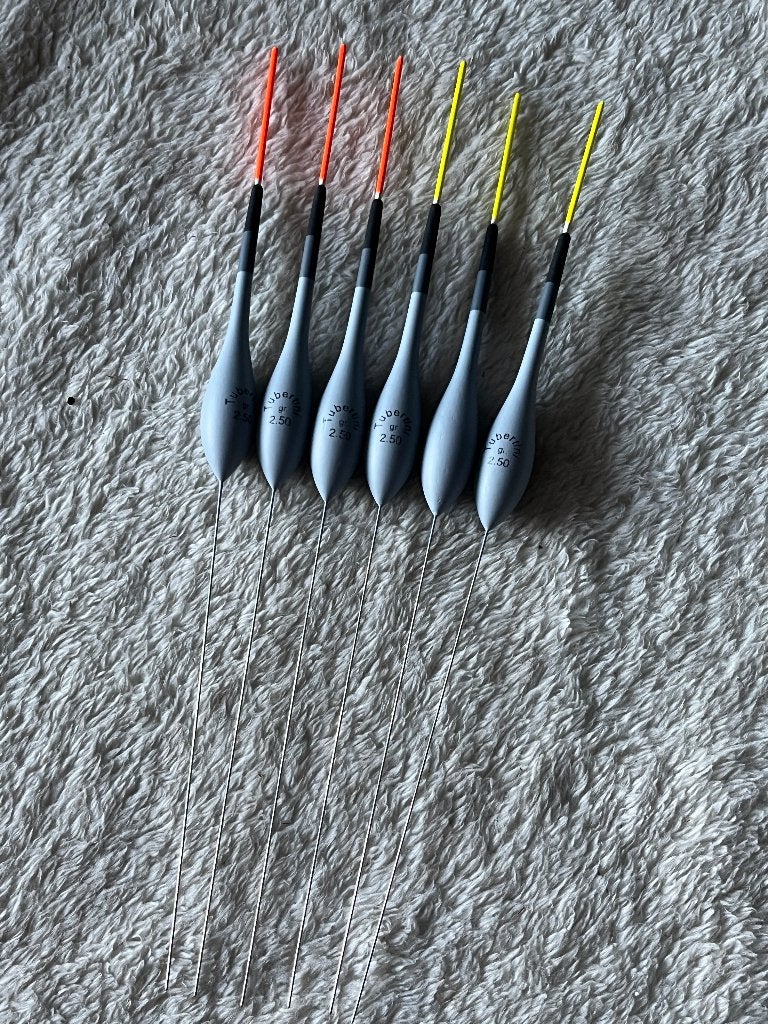 adv 142 / NIEUW set 6 dobbers TUBERTINI 2,50gr, Ophalen of Verzenden, Nieuw, Dobber of Lood
