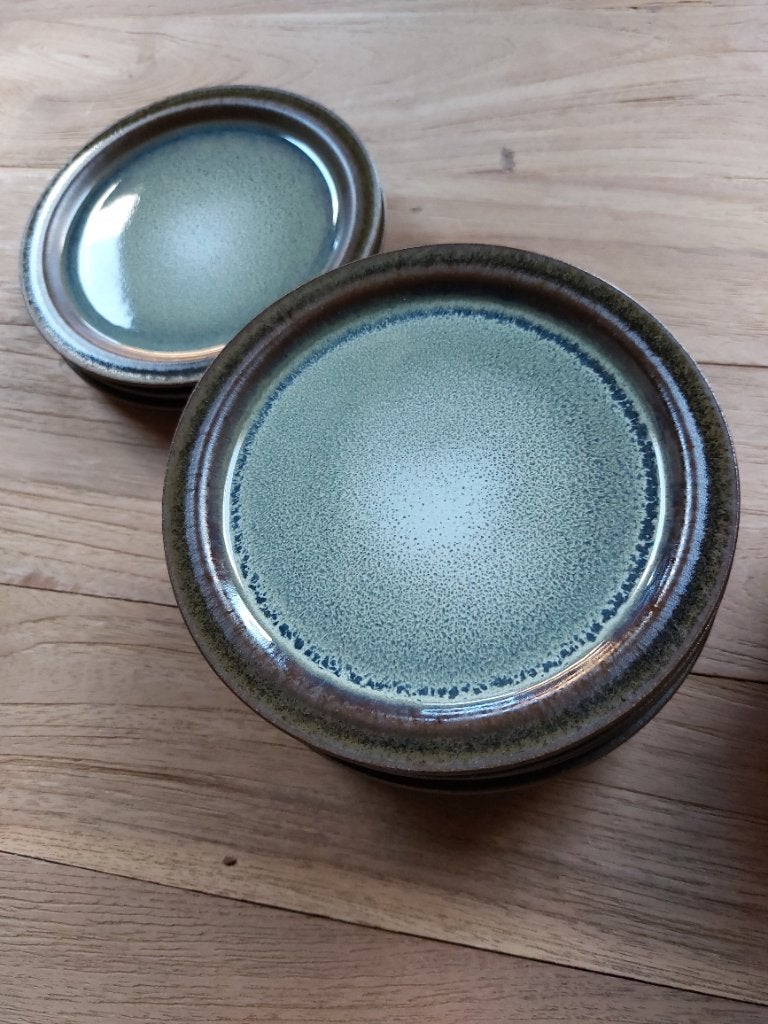 Jaren '70 gebakken bordjes en plateau, Broste theepot stijl, Antiek en Kunst, Antiek | Servies los, Ophalen of Verzenden