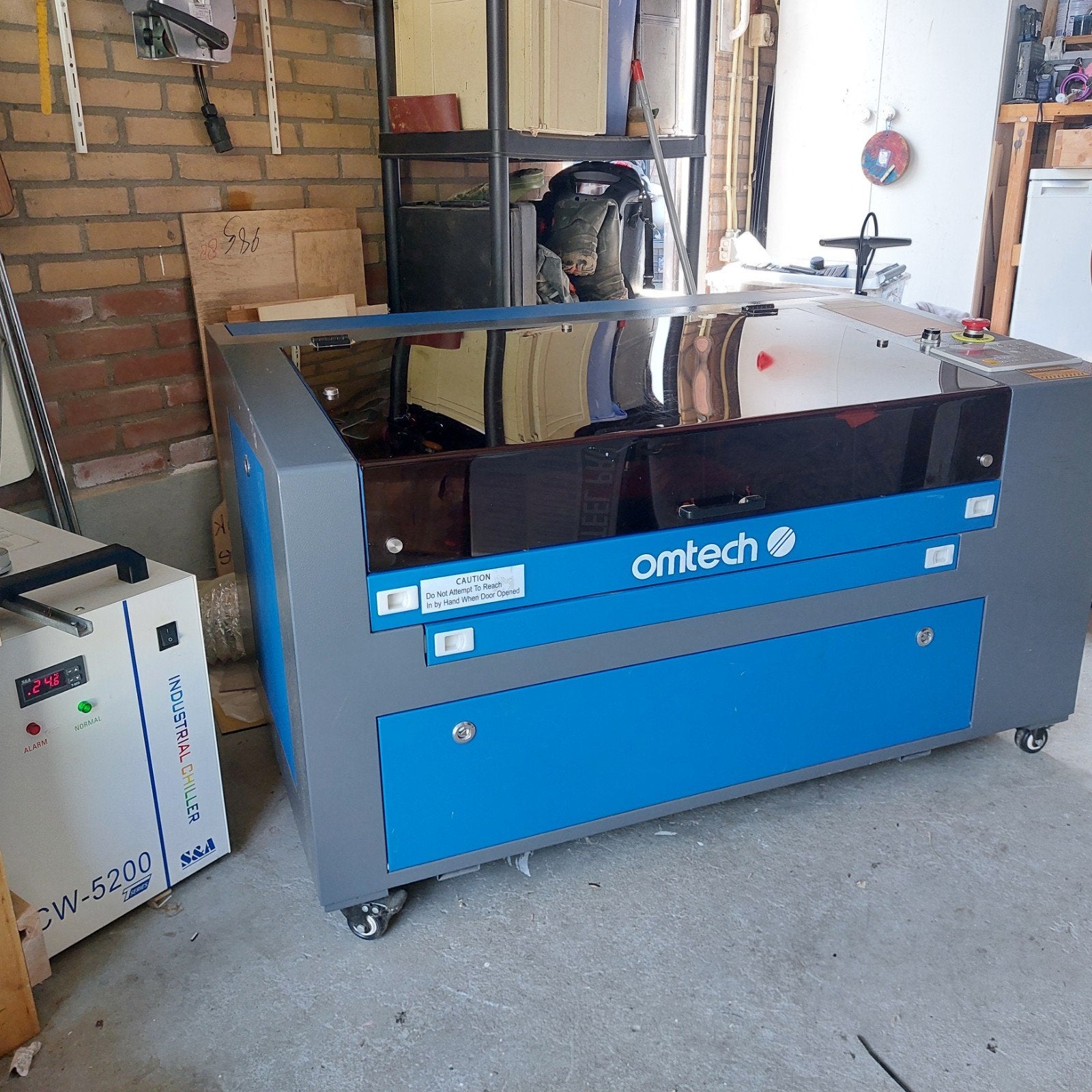 OMTech CO2 Lasermachine met S&A CW-5200 Koeler, Ophalen