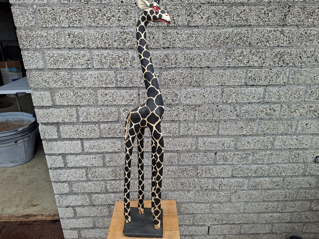 schitterende grote houten handgemaakte giraf, Ophalen of Verzenden, Houtsnijwerk