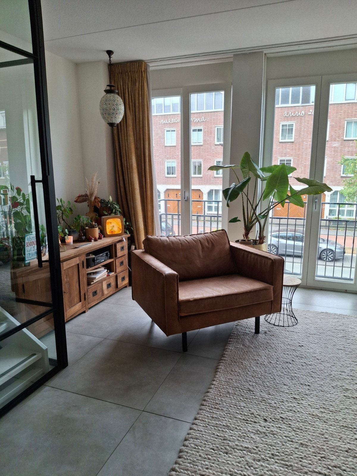 Home Rodeo fauteuil, 1,5 zits, cognac, zo goed als nieuw, Bruin, Leer, Zo goed als nieuw, Eén