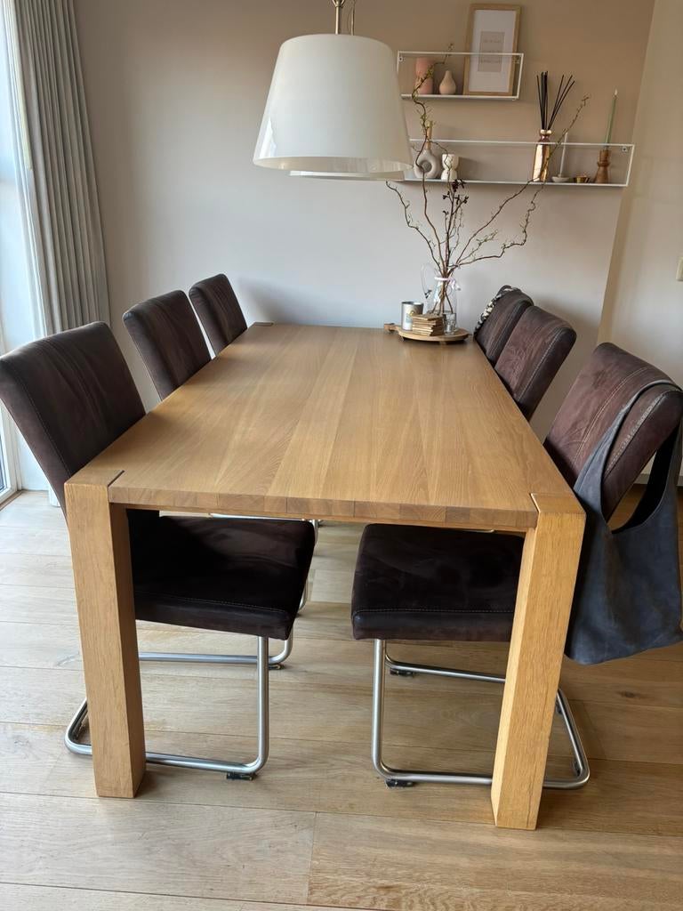 Eethoek met 6 stoelen 200x100, Huis en Inrichting, Complete eetkamers, Ophalen, Gebruikt, 6 tot 8 stoelen