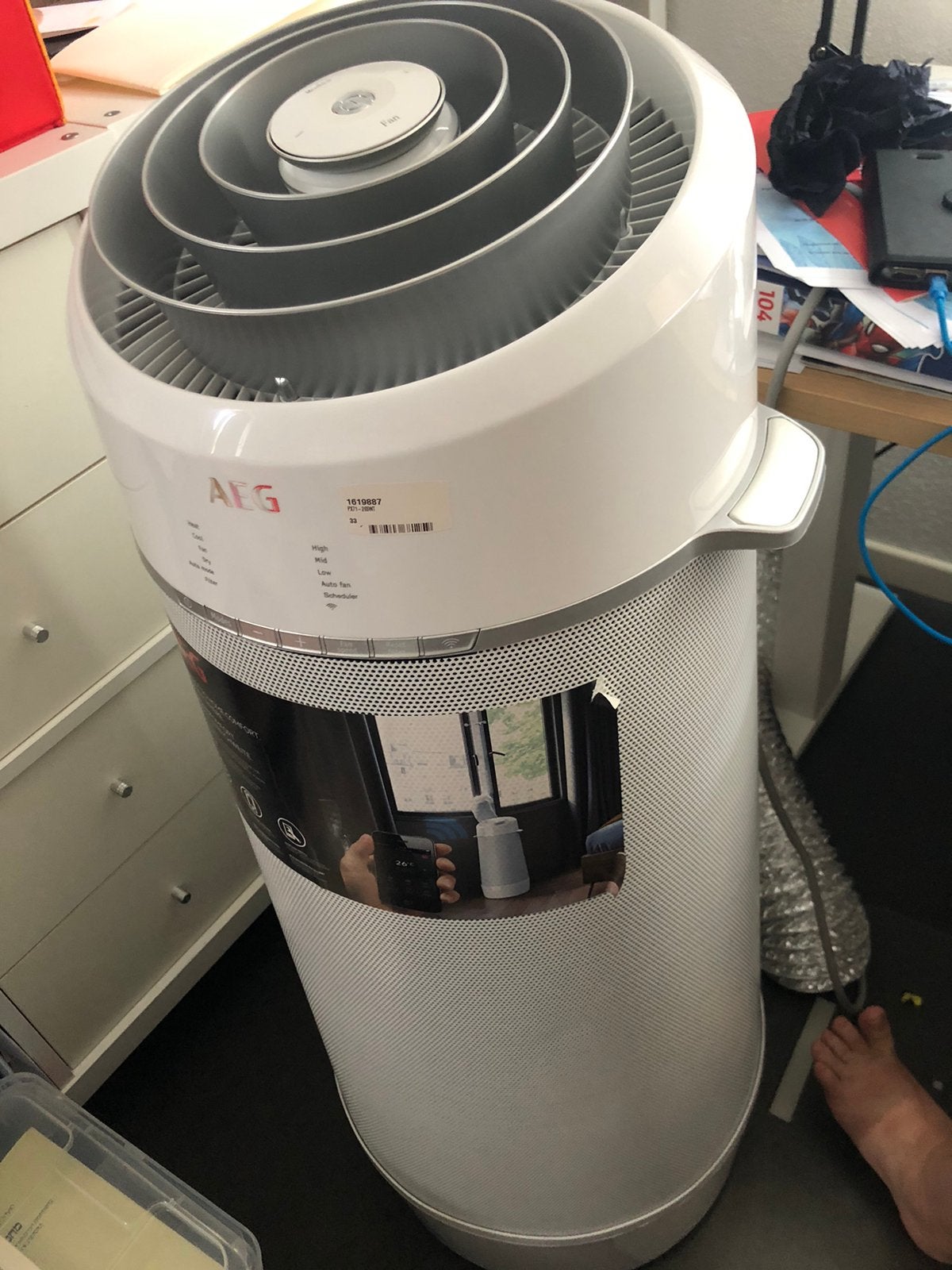 GEZOCHT: luchtuitvoerslang+ -aansluitstuk AEG PX71-265WT, Ophalen, Mobiele airco, Minder dan 60 m³, 3 snelheden of meer