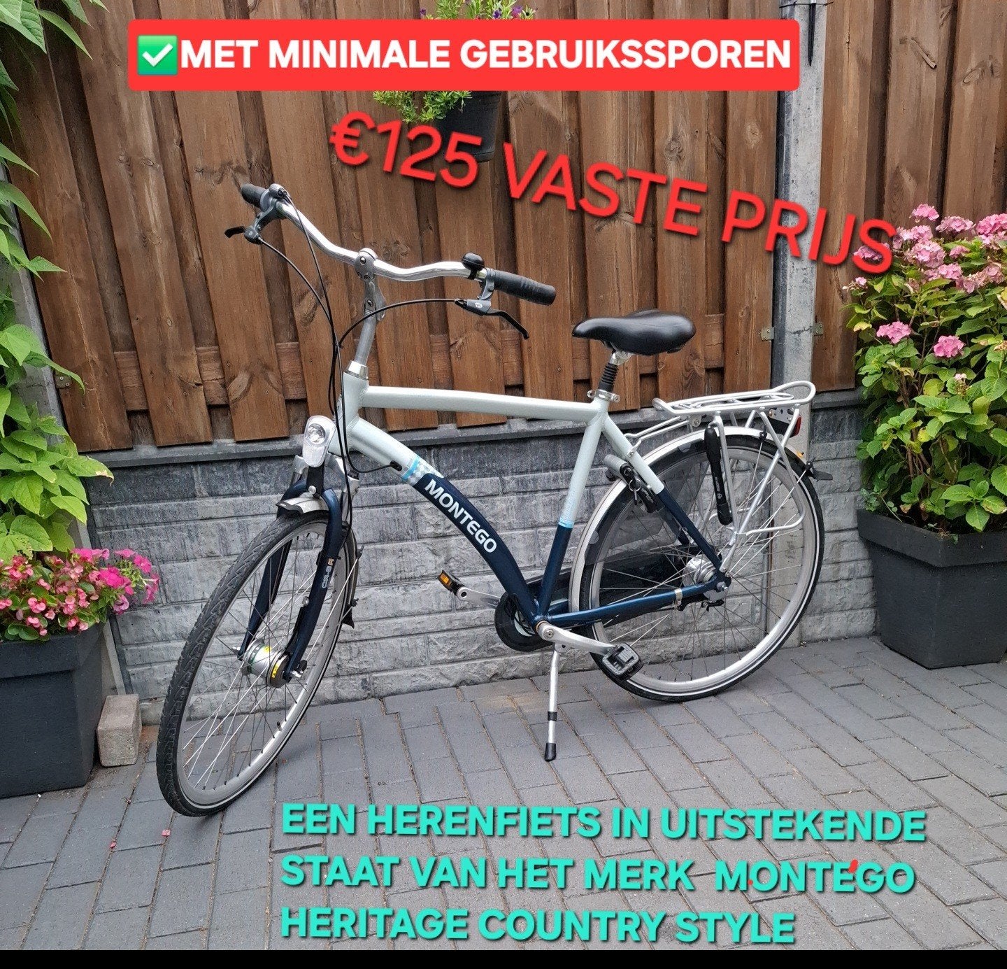 EEN HERENFIETS IN UITSTEKENDE STAAT MONTEGO HERITAGE  ZGAN❗, Vering, Zo goed als nieuw, Ophalen, Overige merken