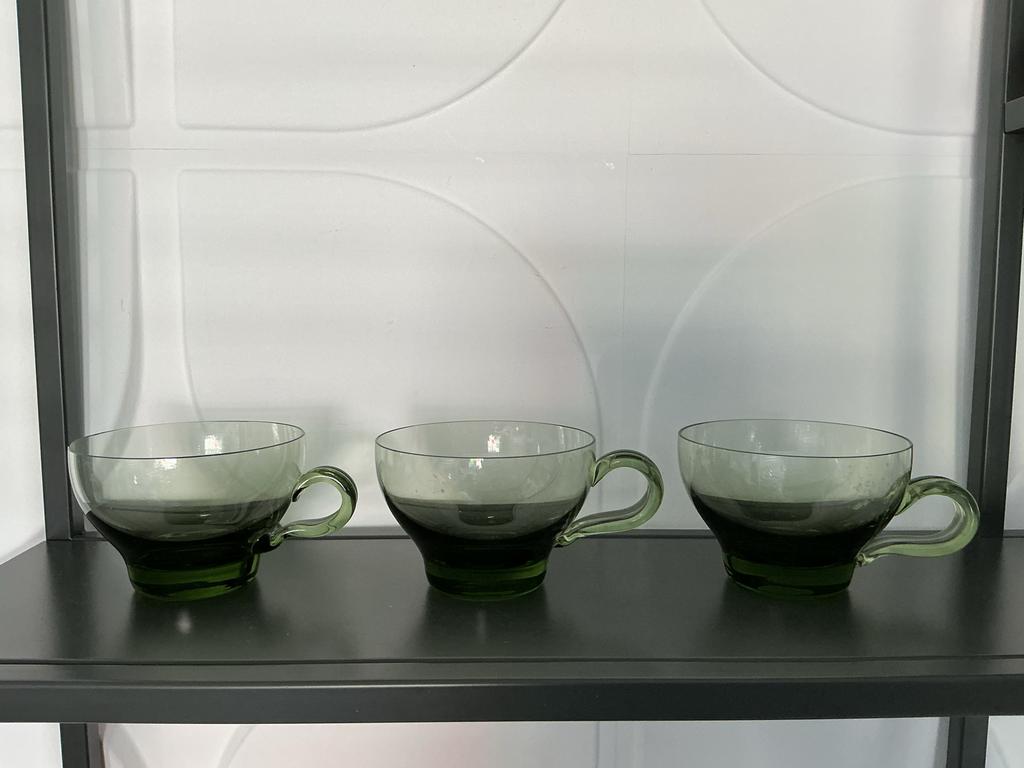 Vintage Groene Glazen - Set van  3 stuks  "Copier", Ophalen of Verzenden, Zo goed als nieuw, Glas of Kristal, Overige merken