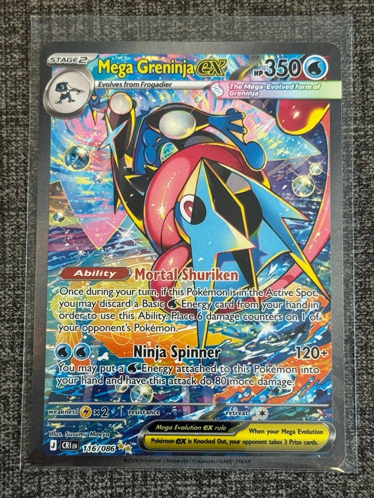 Pokemon Chaos Rising Mega Greninja EX 116/086, Ophalen, Gebruikt, Losse kaart