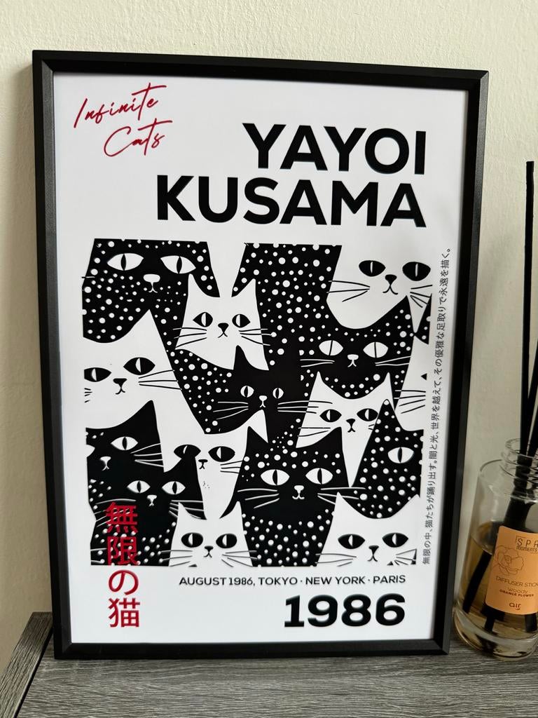 Yayoi Kusama Poster met Frame - 21x30cm, Ophalen of Verzenden