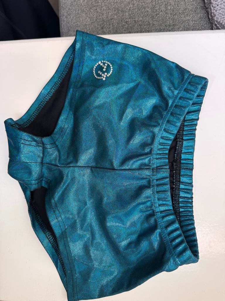 Gymnastiek/paaldansbroekje maat 140, Blauw, Overige typen, Ophalen of Verzenden, Zo goed als nieuw