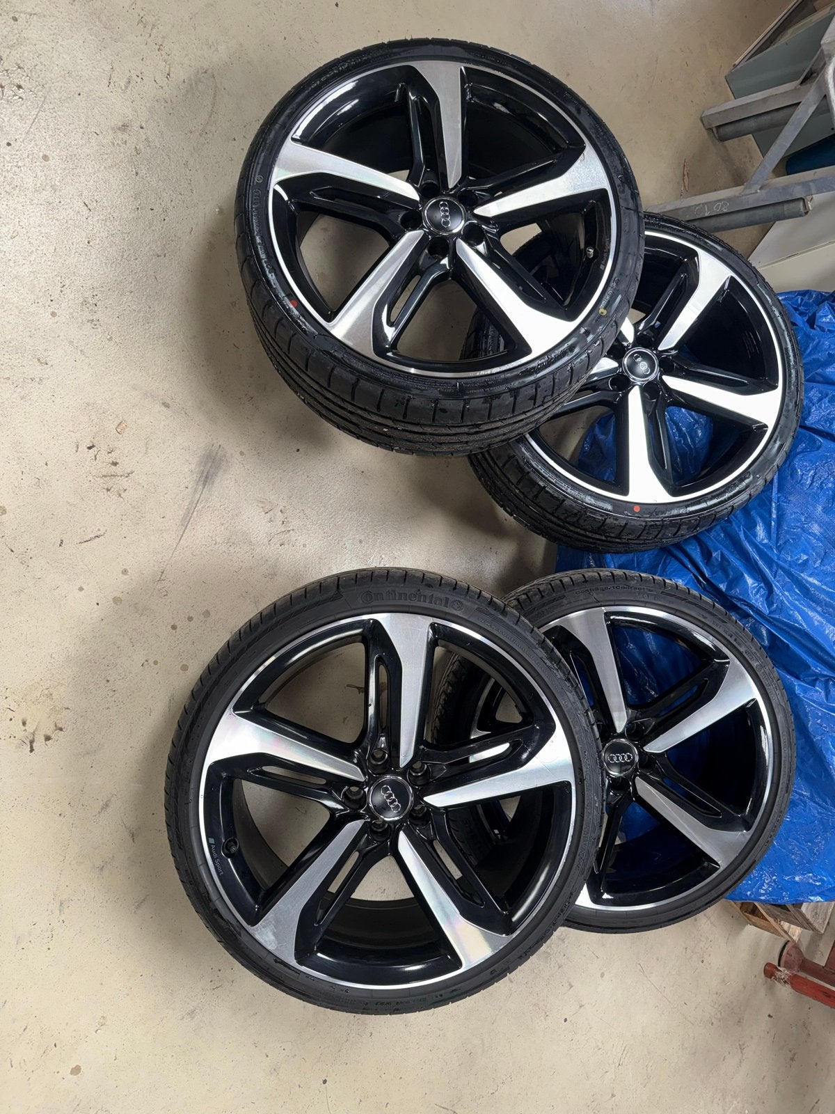 Audi Sport 21 inch velgen met zomerbanden 265/30ZR21, Ophalen, Gebruikt, 265 mm, Banden en Velgen