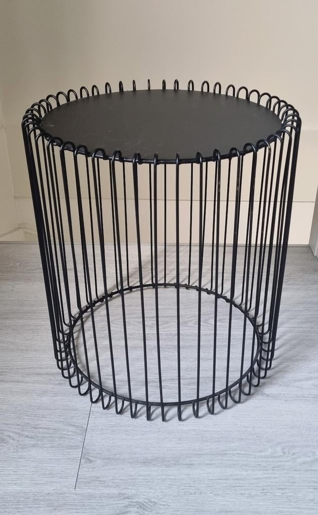Bijzettafel zwart, Ophalen, Zwart, Rond
