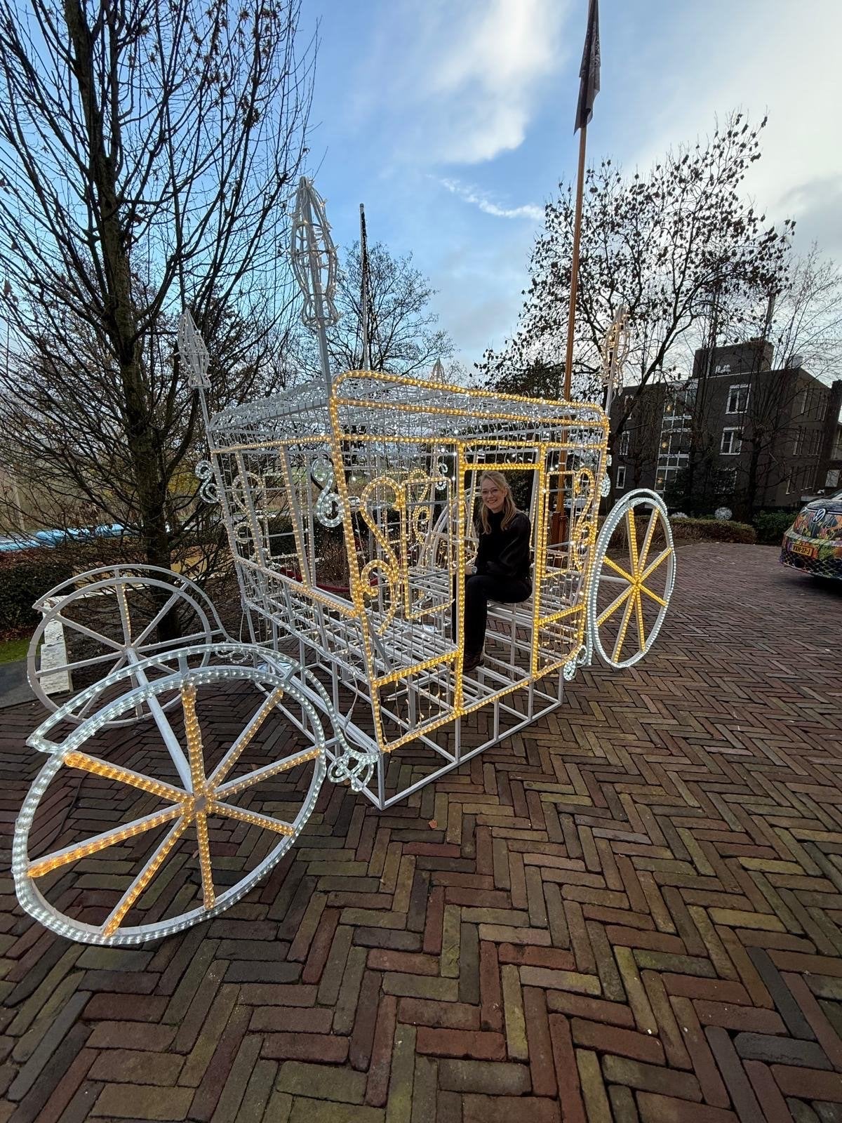 Koets met 6 paarden levens groot, Ophalen of Verzenden