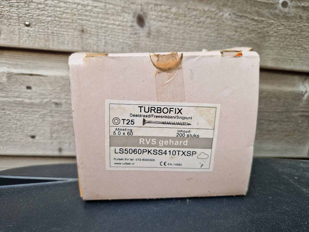 Turbofix deeldraad T25 rvs gehard schroeven, 50 tot 100 mm, Schroeven, Nieuw, Ophalen of Verzenden