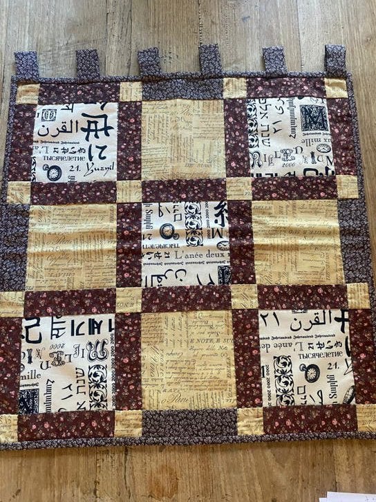 Kleine quilt, Nieuw, Bruin, 52 cm, Wandkleed