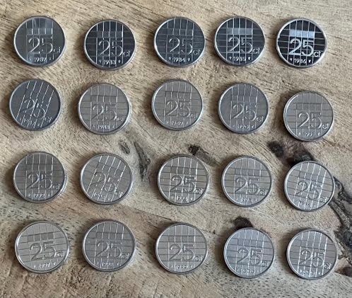 Complete serie 25 cent Beatrix (1982-2001) OOK LOS TE KOOP, Ophalen, Koningin Beatrix, 25 cent, Setje