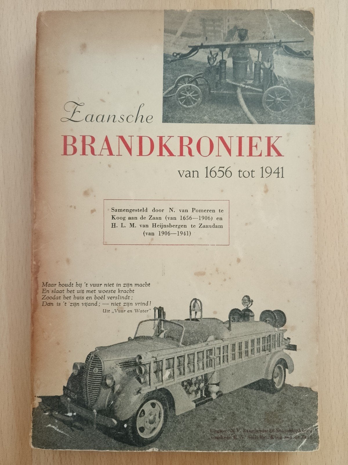 Oude Zaanse Brandweer Kroniek uit 1941 met Foto's!, Ophalen of Verzenden, 20e eeuw of later, Gelezen