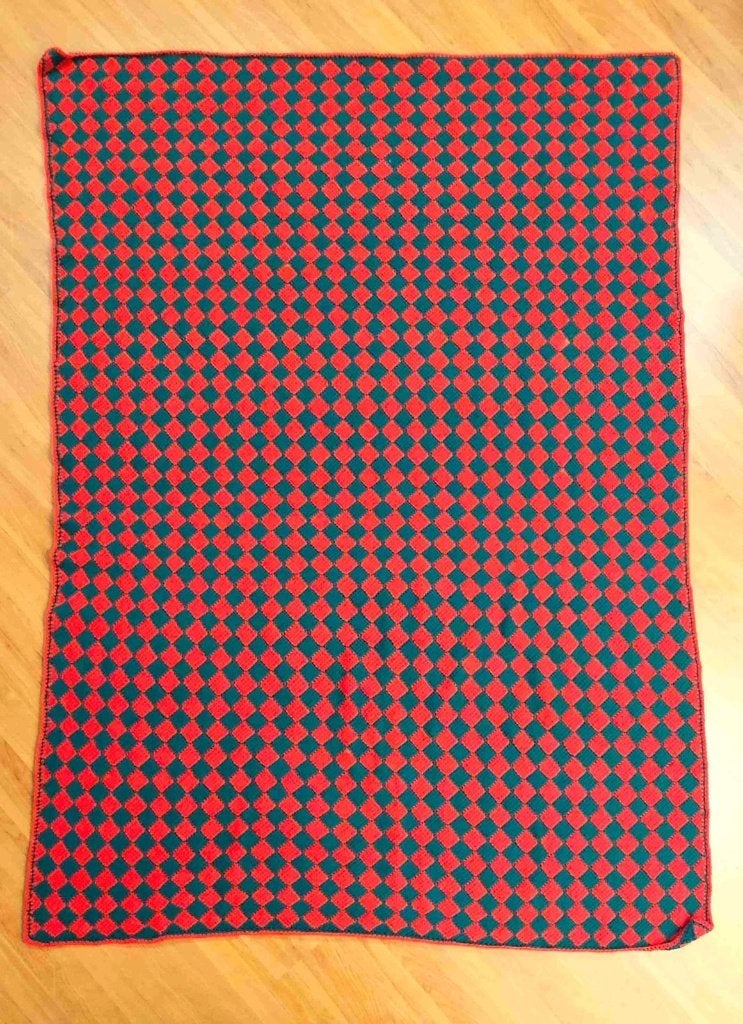 Granny Sprei Rood Groen 180/132 cm