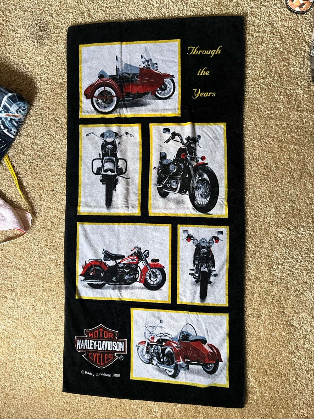 Harley davidson handdoek/badlaken 70x145 origineel, Verzamelen, Ophalen of Verzenden, Zo goed als nieuw, Motoren