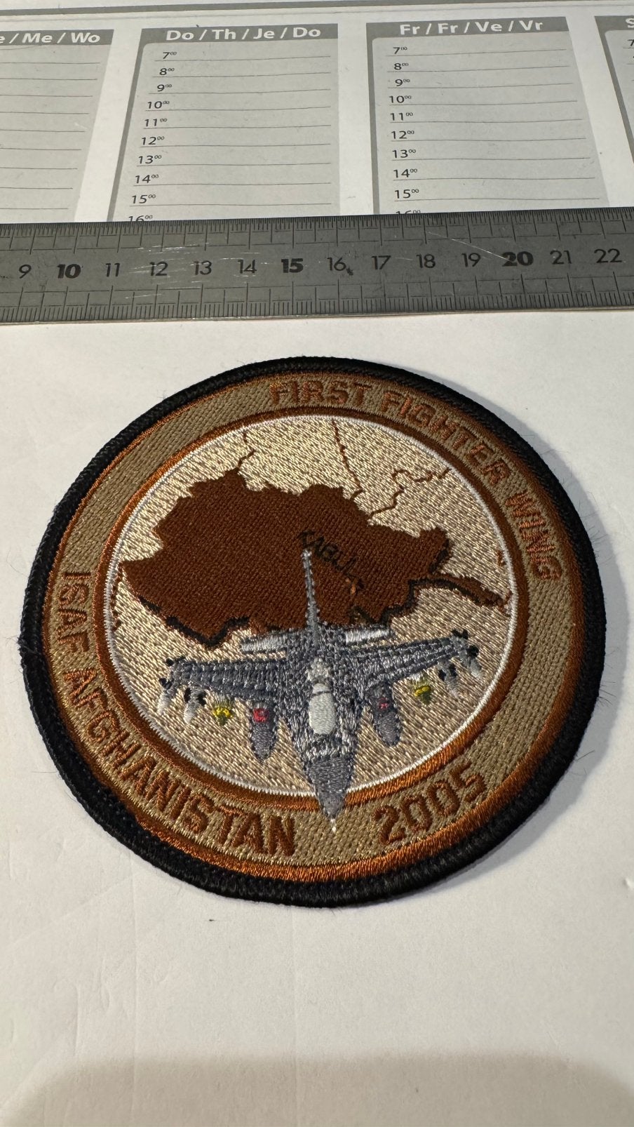 Patch afghanistan 2005 first fighter wing 312 311 squadron, Ophalen of Verzenden, Luchtmacht, Amerika, Embleem of Badge