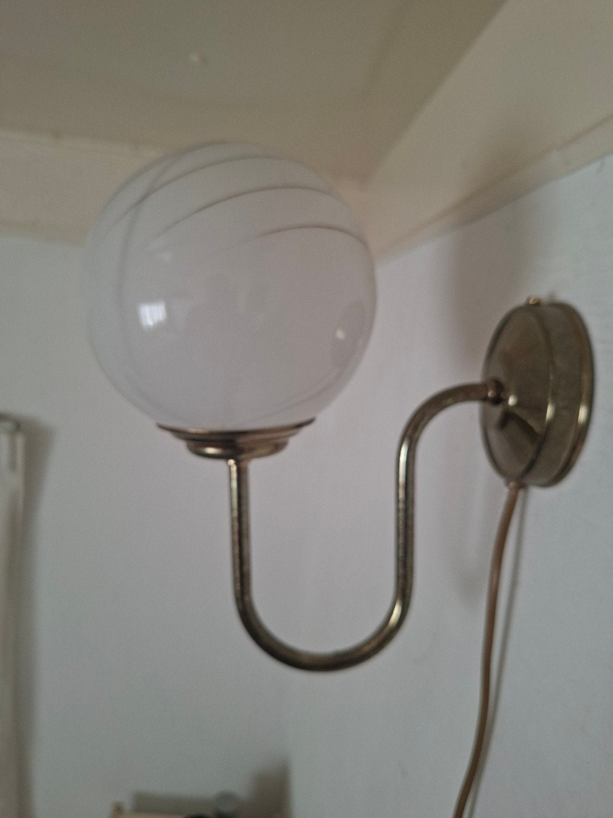 Vintage massive Belgium wandlamp, Ophalen of Verzenden, Gebruikt, E14 (klein)
