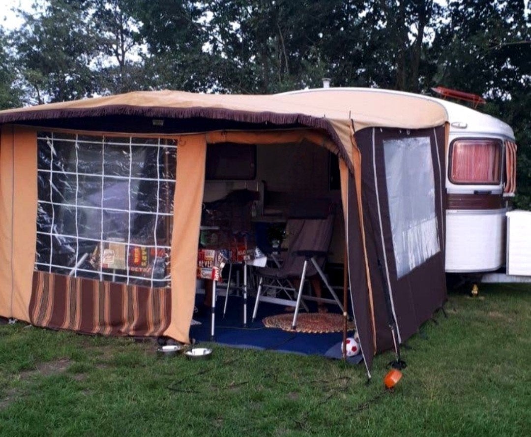 Vintage voortent Constructam Coral 1(Jaren'70)Staat onbekend, Caravans en Kamperen, Ophalen, Gebruikt