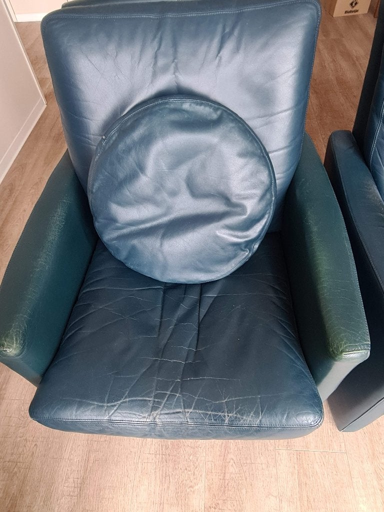 2x Leolux fauteuil, Huis en Inrichting, Ophalen, Gebruikt, Leer, 50 tot 75 cm