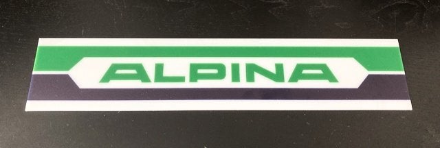 BMW ALPINA  reclamebord  kunststof +- 50 x 10 cm, Ophalen of Verzenden, Zo goed als nieuw, Auto's