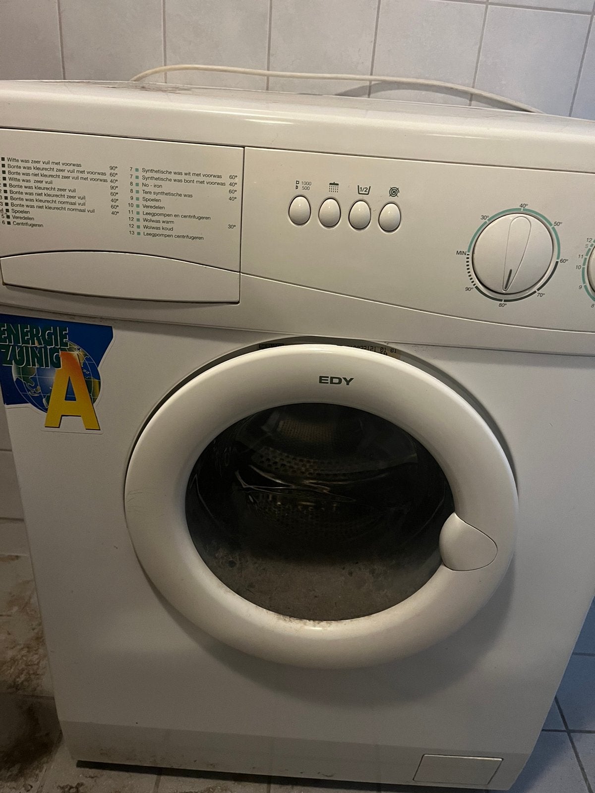 Wasmachine EDY goed werkend, Ophalen, Gebruikt, 85 tot 90 cm
