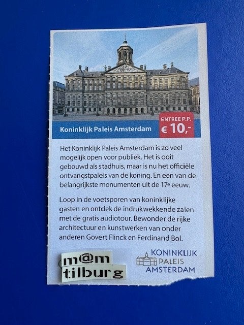 Koninklijk Paleis Amsterdam entree €10,00 p.p. tot 1-7-2027, Tickets en Kaartjes, Kortingen en Cadeaubonnen, Drie personen of meer