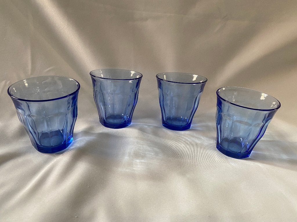 Set van 4 Duralex France drink glazen waterglazen, Verzamelen, Ophalen of Verzenden, Gebruikt, Waterglas