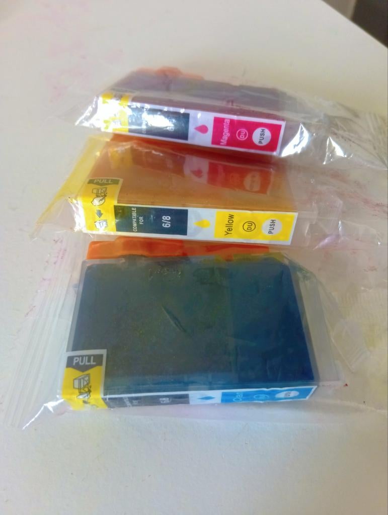 cartridges compatible voor 6/8 Cyan, magenta en yellow., Ophalen of Verzenden, Nieuw, Cartridge, Huismerk