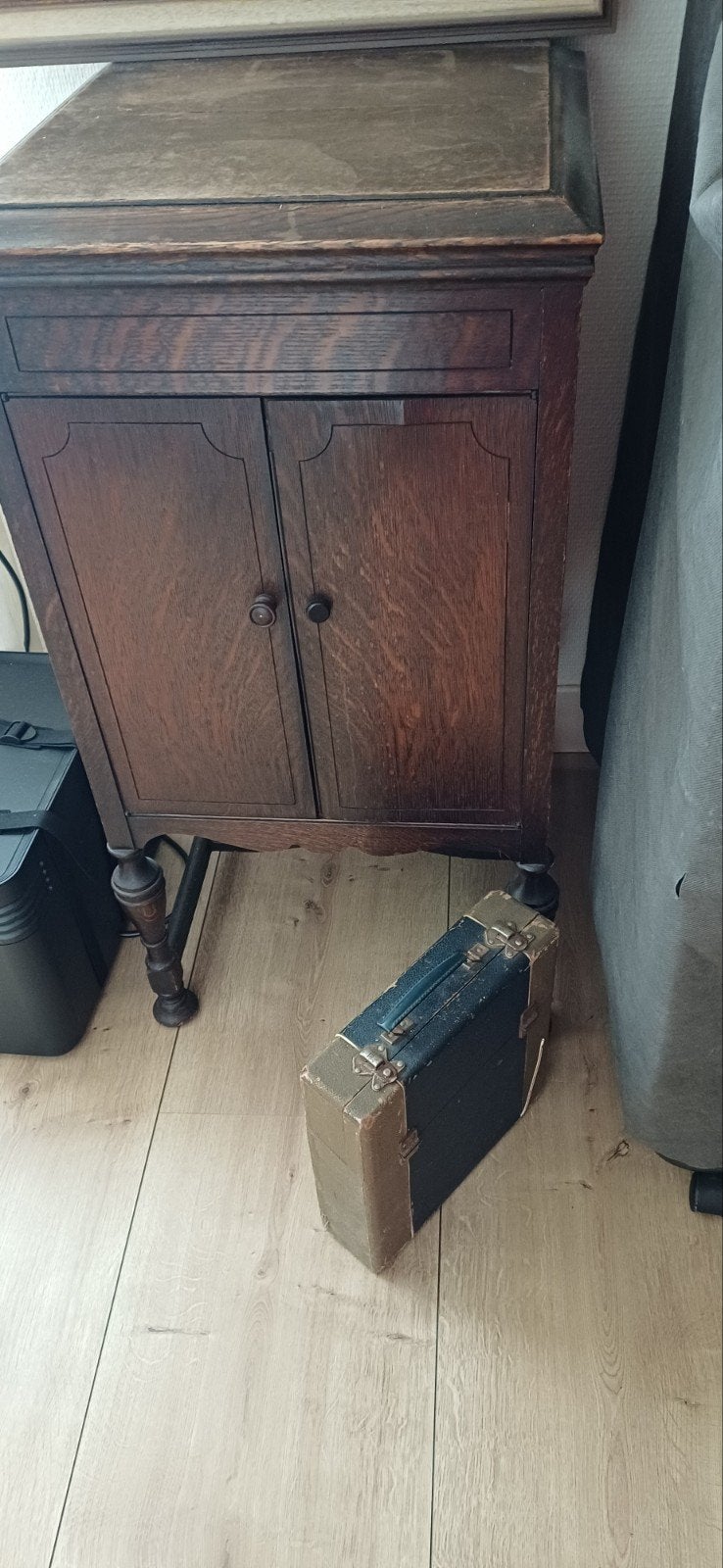 Antieke Pathéfoon met platenkast en platen, Ophalen of Verzenden