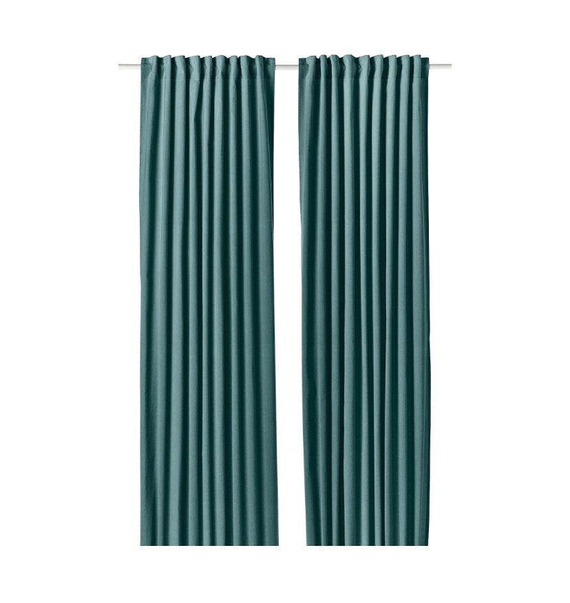 Ikea Sanela gordijnen 2x, Overgordijn, 300 cm, Fluweel, Isolerend